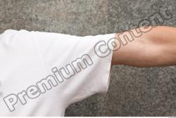 Arm Man Casual Shirt T shirt Average Street photo references